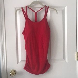 Fabletics red top built in bra
